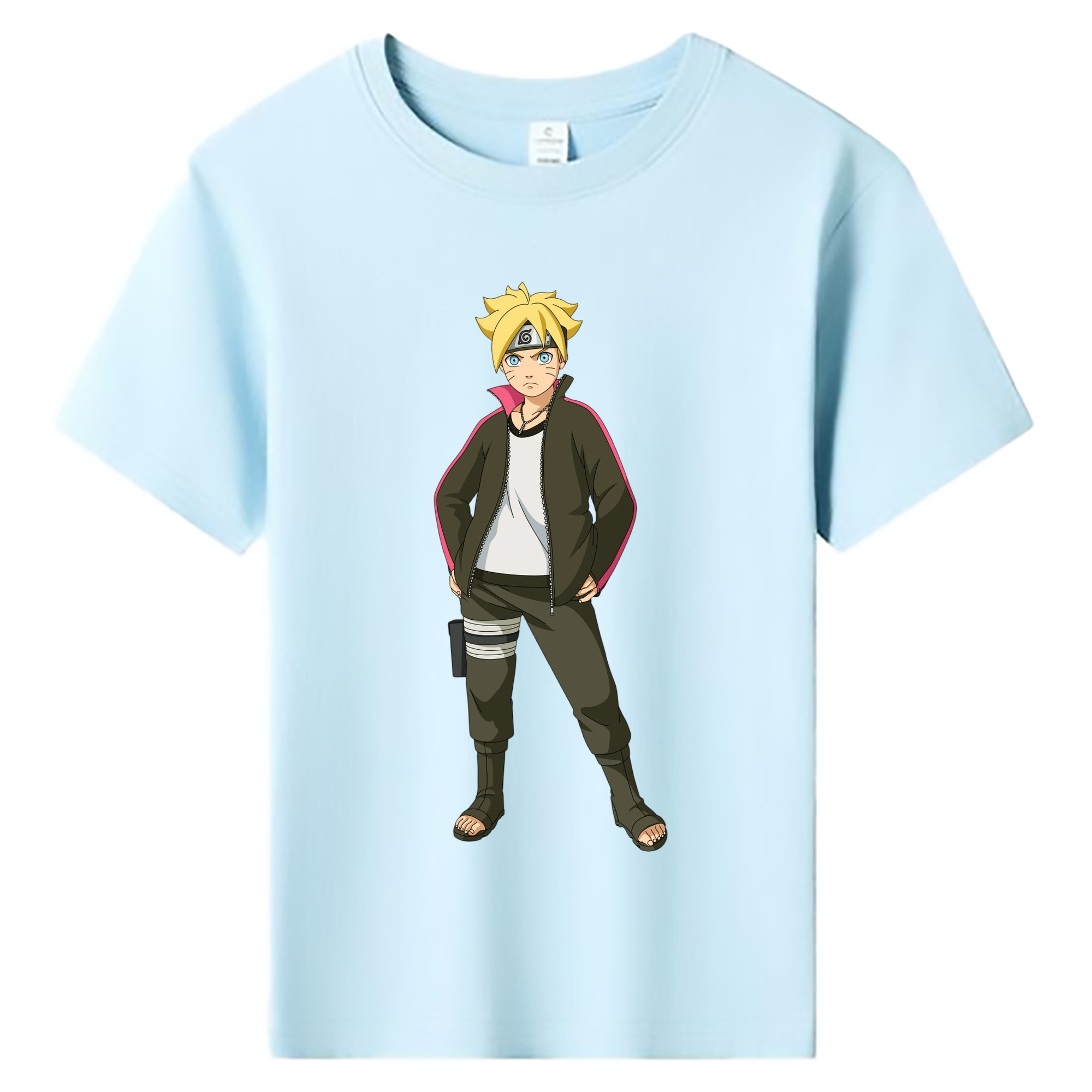 （画像用） NARUTO -ナルト- うずまき ボルト Uzumaki Boruto 綿100％キッズTシャツ（フロントプリント）